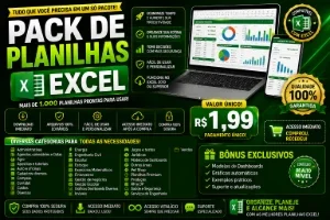 1 X Super Mega Pack Excel +40.000 Planilhas Prontas Editávei
