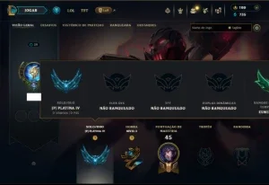 Platina 4 com 35 Champs e 7 Skins