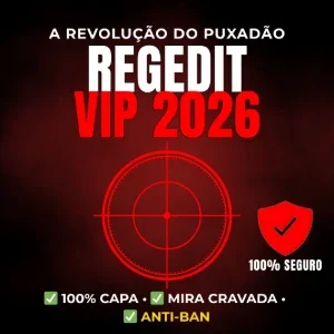 Painel Regedit VIP Free Fire 2026 Sensibilidade 100% Capa
