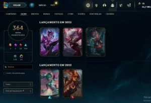 Conta lol 364 Skins ( 3 ultimate, kaisa e mf prestigio)