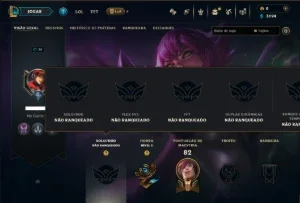Unranked com 20 Champs e 10 Skins