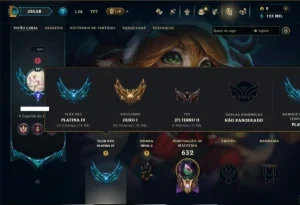 Ouro 1 com TODOS os Champs e 114 Skins ( MID / ADC / TOP )