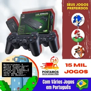 Video stick retrô 4k hdmi 15 mil game. Único com jogos em Po