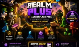 Servidor Realms Plus + MarketPlace Pass de Minecraft Bedrock