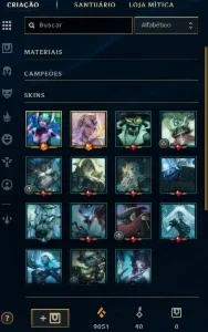 Conta LoL lvl 900 várias skins