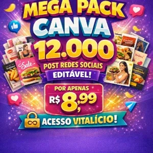 Pack Canva mais de 12mil  artes prontos e editáveis