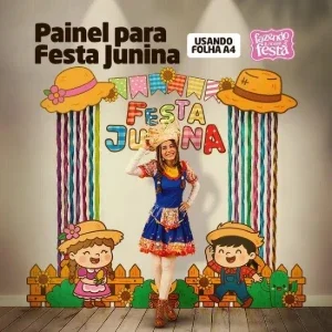 Painel para Festa Junina em Folha A4 – Arquivo Digital PDF