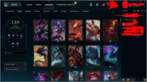 Conta LOL varias skins Elo Ouro IV