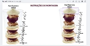 Instrução Ilustração Montagem Copo Açaí