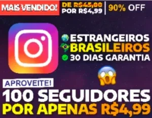 100 seguidores por apenas R$1,00!