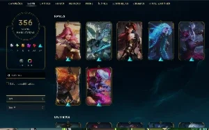 Conta 2013 - Main katarina com todos campeões e 356 skins