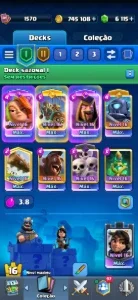 Clash Royale 14K Troféus | Rei 16 Máx | +745K Ouro | +6K Gem