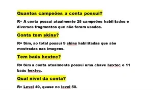 Vendo conta de LOL - LVL 49 com 9 skins