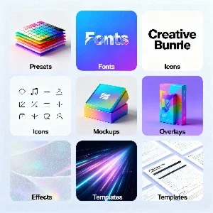 Presets, fontes, mockups e templates em um pack exclusivo