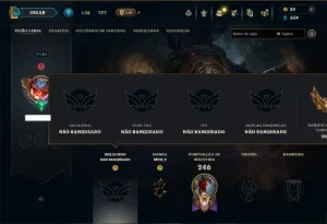 Unranked com 70 Champs e 12 Skins