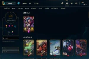 Conta League of Legends level 167 com inúmeras skins