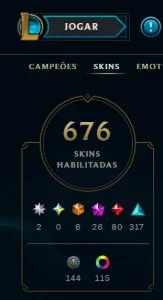 Conta LOL + VALORANT | 676 Skins | Desde 2015