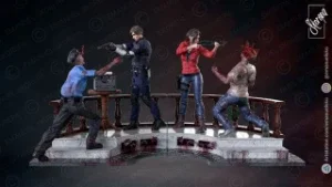 Resident Evil 2 Diorama STL 3d