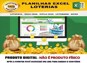 1000 Planilhas de Loterias Lotomania Mega Sena Dupla Sena