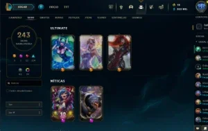 Conta lol lvl 702, 242 skins, esmerald 2, 333 MIL essências 