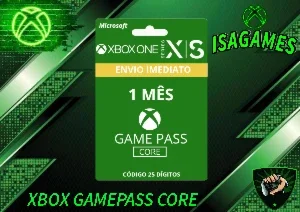 Xbox Gamepass Core 1 Mês Código De 25 Dígitos Índia