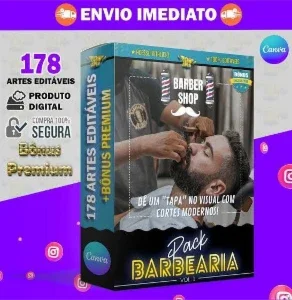 Mega Pack Barbearia - Canva