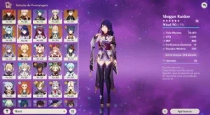 CONTA DE GENSHIN AR 56 7 PERSONAGENS 5 ESTRELAS