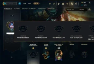 Unranked com 35 Champs e 8 Skins