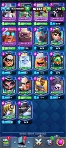 conta clash royle. LvL 12, 100 cartas, arena:covil dos patif