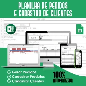 Planilha Automatizada de Pedidos e Cadastro de Clientes