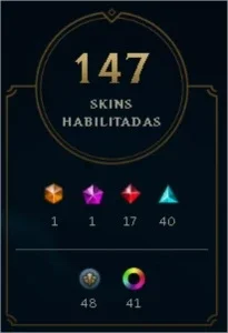 Conta-LOL todos os champ-147 skins Unranked