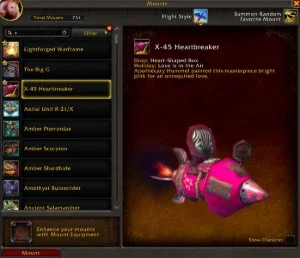 Conta de WoW de 2013 (731 Montarias no total)