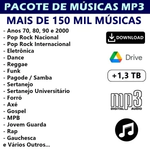 Pacote de Músicas - mais de 150 mil músicas mp3
