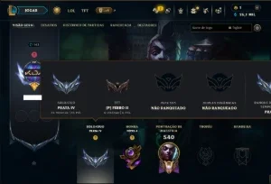Prata 4 com 140 Champs e 56 Skins ( MID / ADC / JG )