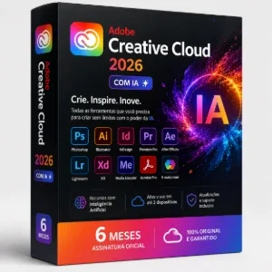 Adobe Creative Cloud 2026 com IA - 6 Meses (30d de suporte)