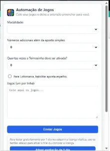 Extensão p/ Chrome: Preenche Apostas Loteria Automaticamente