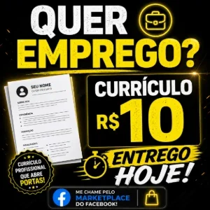Quer Emprego? Faço Currículo Profissional e Entrego Hoje
