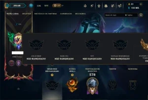Unranked com TODOS os Champs e 161 Skins ( MID / TOP / JG )