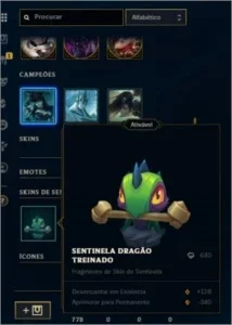 Conta Ouro 3, 138 campeões, 84 skins