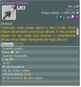 RELÍQUIA ADAGA CRIVAS - EFRIM
