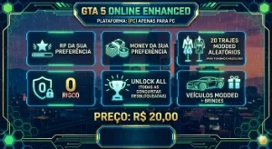 Up De Conta Gta 5 Enhanced PC+20 Trajes modded + Money + RP