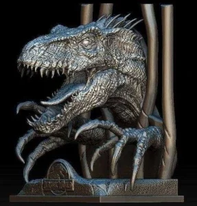 Indoraptor Jurassic world head bust statue STL