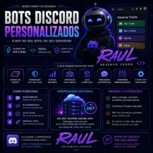 🤖 Bots Discord Personalizados | Sob Encomenda | Entrega Em
