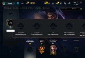 Unranked com 40 Champs e 9 Skins