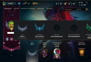Platina 2 com 130 Champs e 46 Skins +2 Prestigios +1 Rara
