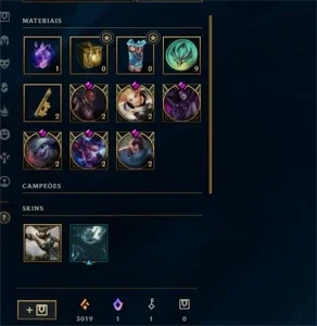 CONTA LOL 39 SKINS