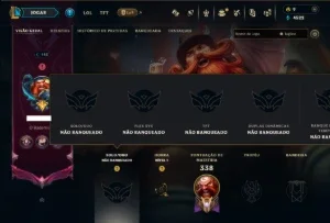 Unranked com 110 Champs e 116 Skins ( JG / ADC / TOP )