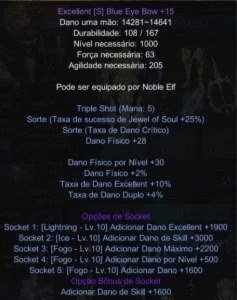 Itens Pvp Elf Megamu Blue Eye Bow + Quiver