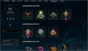 Conta lvl 315, 152 campeões, 139 skins(3 vitoriosas)