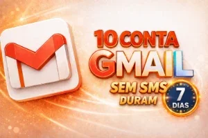 Gmail 10 contas duração 7 dias sem SMS